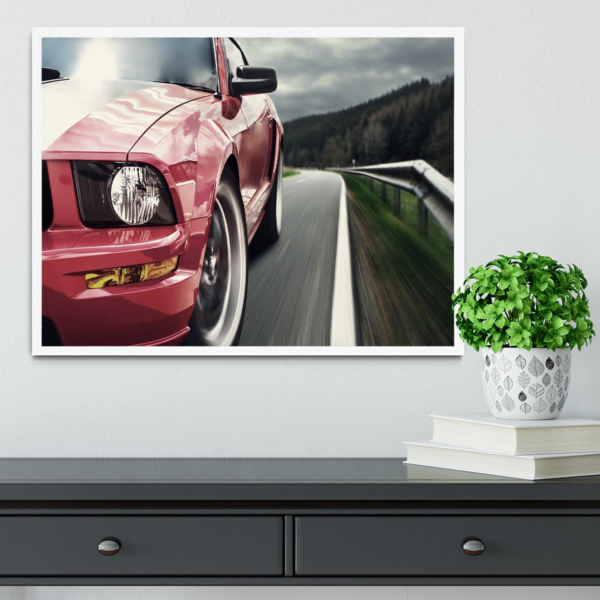 Red sport car Framed Print - Canvas Art Rocks -6