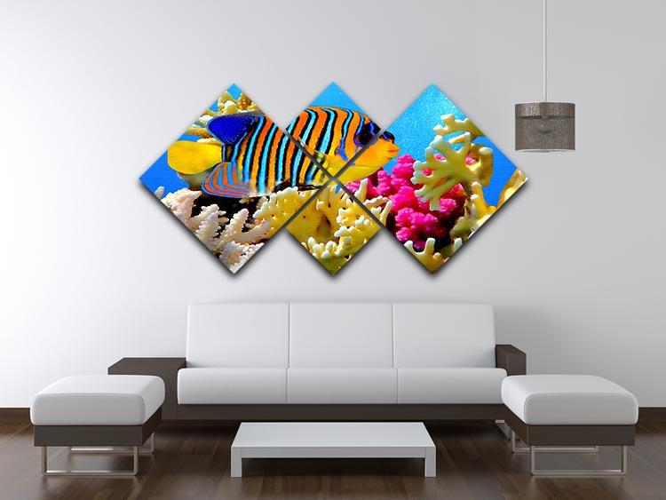 Regal angelfish 4 Square Multi Panel Canvas  - Canvas Art Rocks - 3