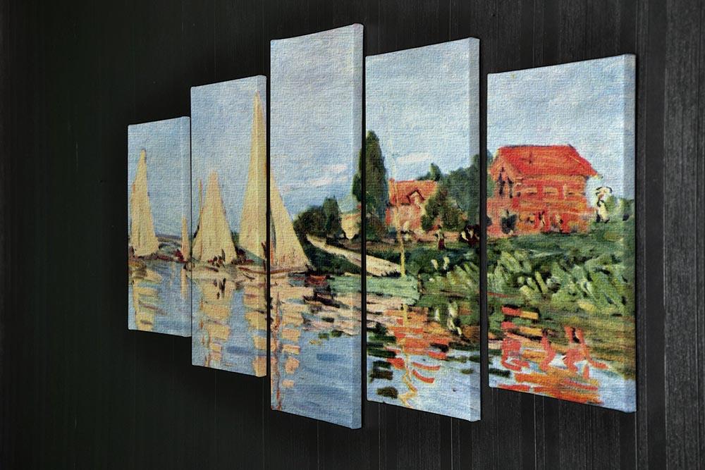 Regatta at Argenteuil by Monet 5 Split Panel Canvas - Canvas Art Rocks - 2