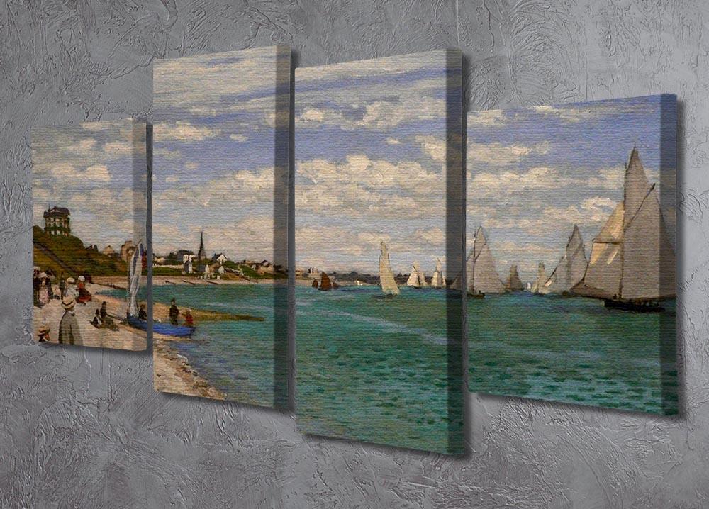 Regatta at St. Adresse by Monet 4 Split Panel Canvas - Canvas Art Rocks - 2