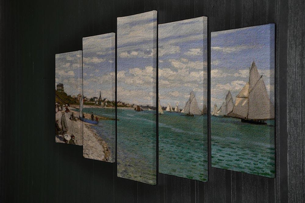 Regatta at St. Adresse by Monet 5 Split Panel Canvas - Canvas Art Rocks - 2