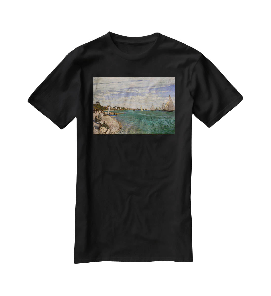 Regatta at St. Adresse by Monet T-Shirt - Canvas Art Rocks - 1