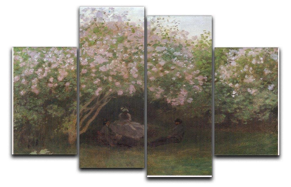 Repos sous les lilas 1872 by Monet 4 Split Panel Canvas  - Canvas Art Rocks - 1