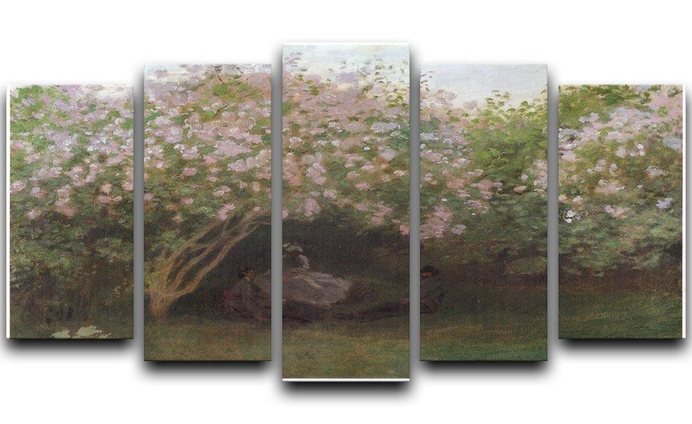 Repos sous les lilas 1872 by Monet 5 Split Panel Canvas  - Canvas Art Rocks - 1