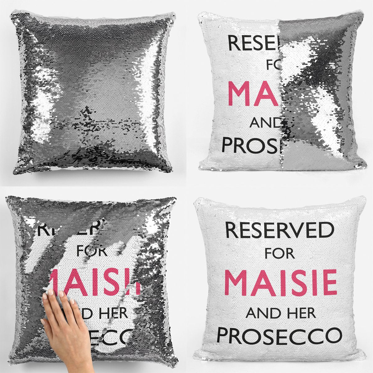 Reserved For Her Personalised Sequin Magic Cushion