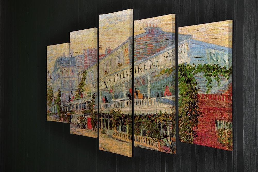 Restaurant de la Sirene at Asnieres by Van Gogh 5 Split Panel Canvas - Canvas Art Rocks - 2