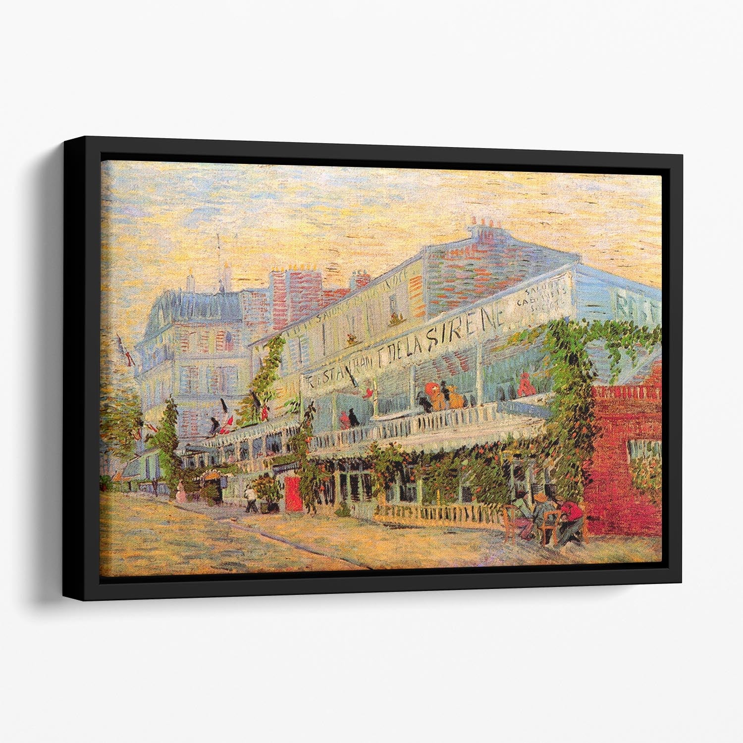 Restaurant de la Sirene at Asnieres by Van Gogh Floating Framed Canvas