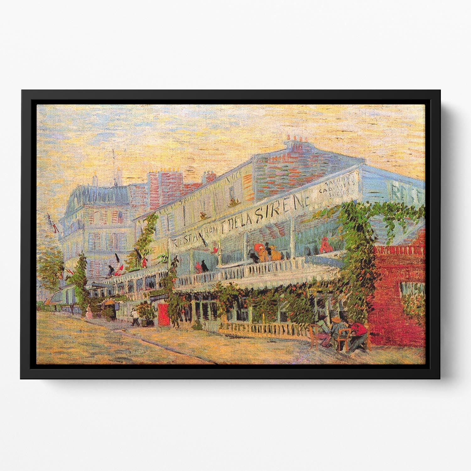 Restaurant de la Sirene at Asnieres by Van Gogh Floating Framed Canvas