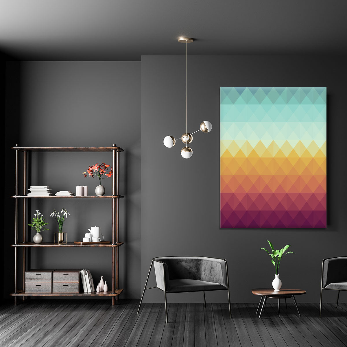 Retro hipsters triangle Canvas Print or Poster - Canvas Art Rocks - 5