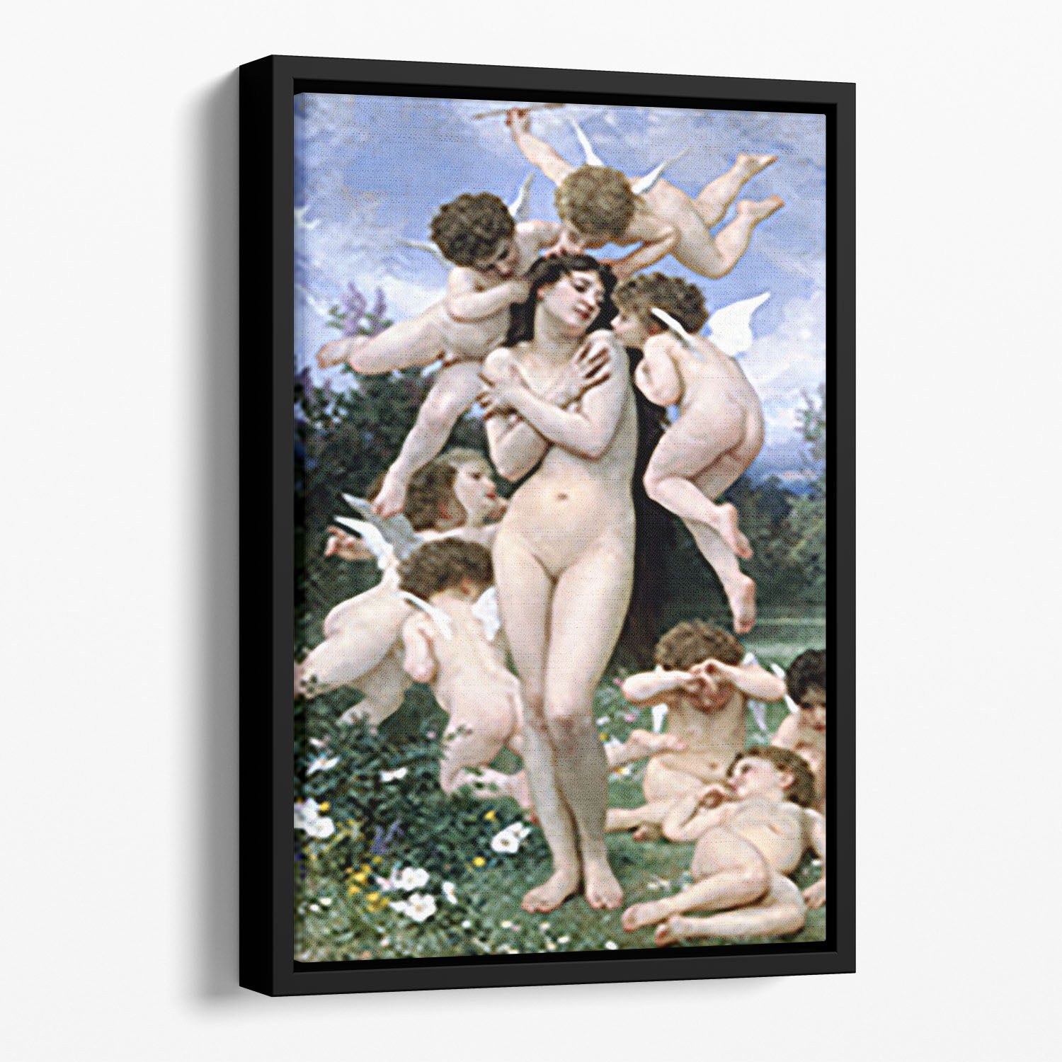 Return of Spring By Bouguereau Floating Framed Canvas