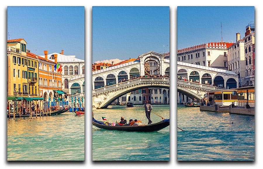 Rialto Bridge Venice 3 Split Panel Canvas Print - Canvas Art Rocks - 1