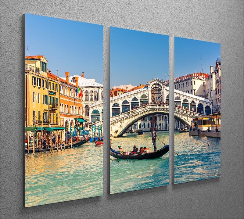 Rialto Bridge Venice 3 Split Panel Canvas Print - Canvas Art Rocks - 2