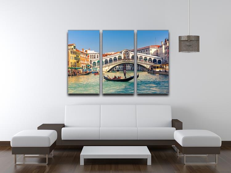 Rialto Bridge Venice 3 Split Panel Canvas Print - Canvas Art Rocks - 3