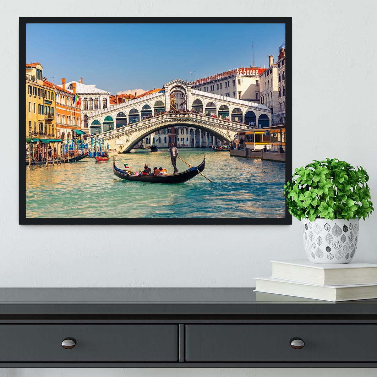 Rialto Bridge Venice Framed Print - Canvas Art Rocks - 2