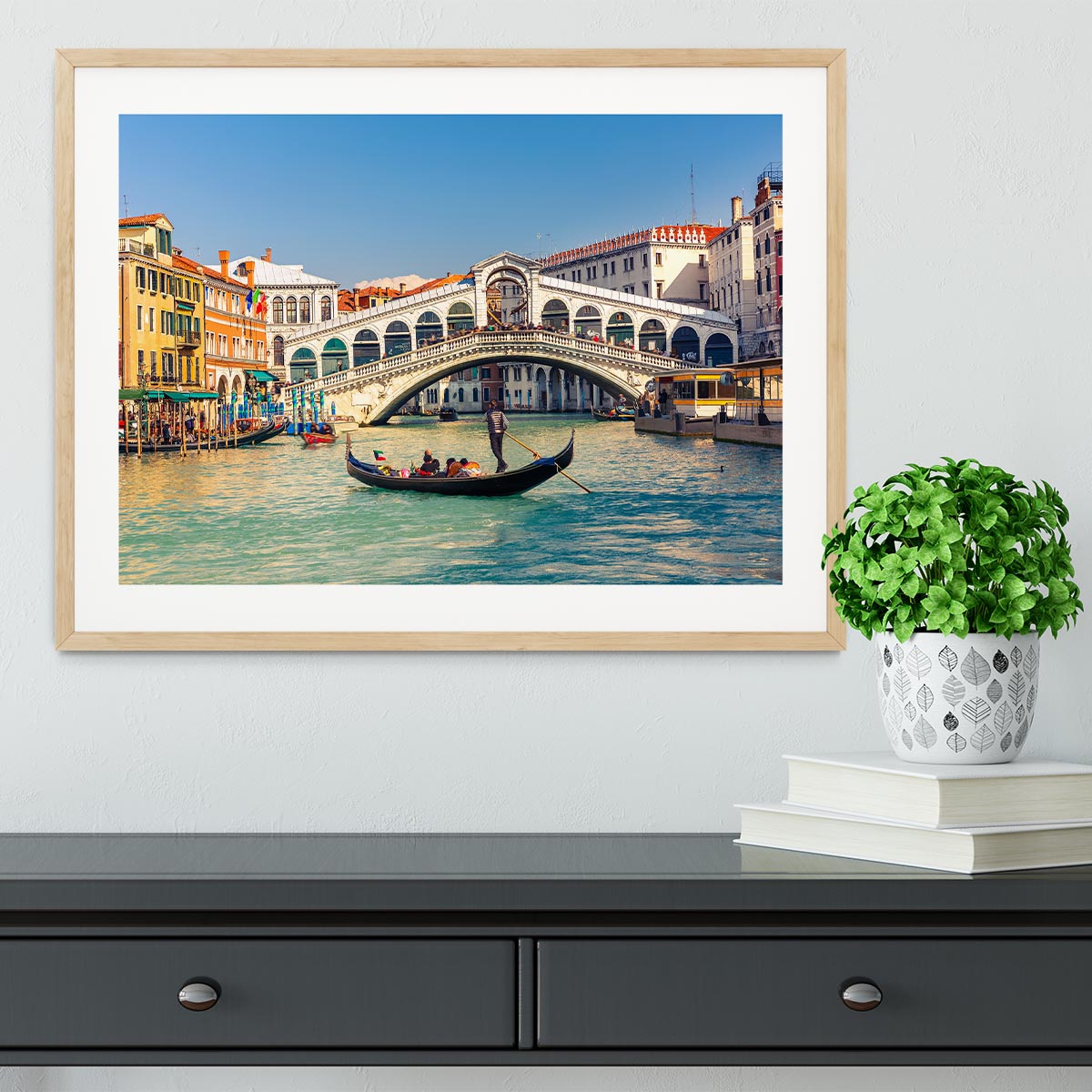 Rialto Bridge Venice Framed Print - Canvas Art Rocks - 3