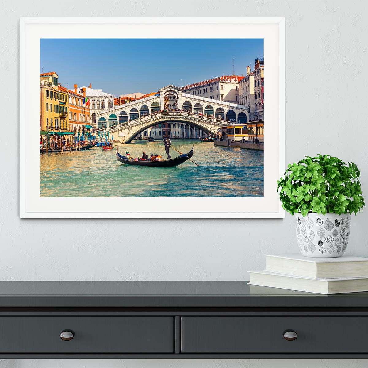 Rialto Bridge Venice Framed Print - Canvas Art Rocks - 5
