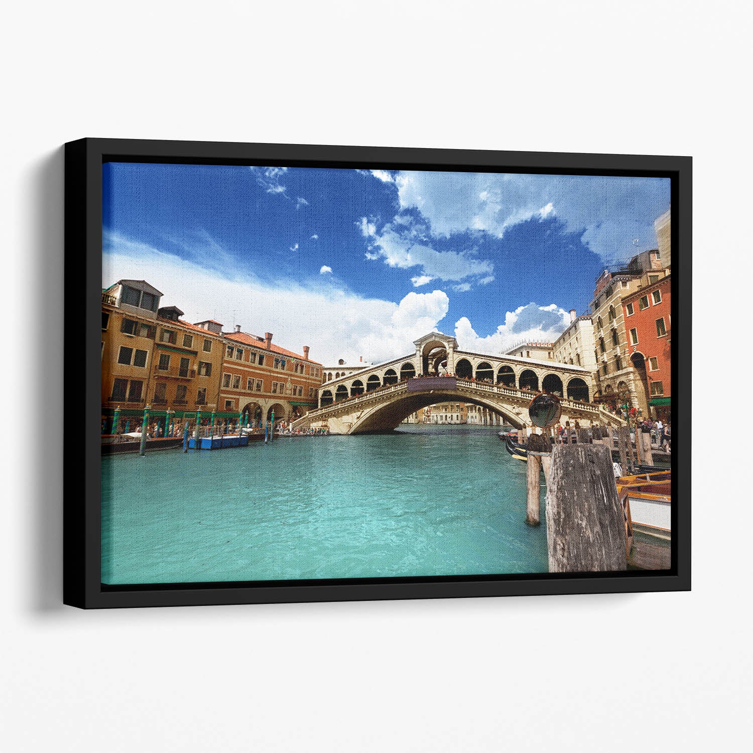 Rialto bridge in Venice Floating Framed Canvas