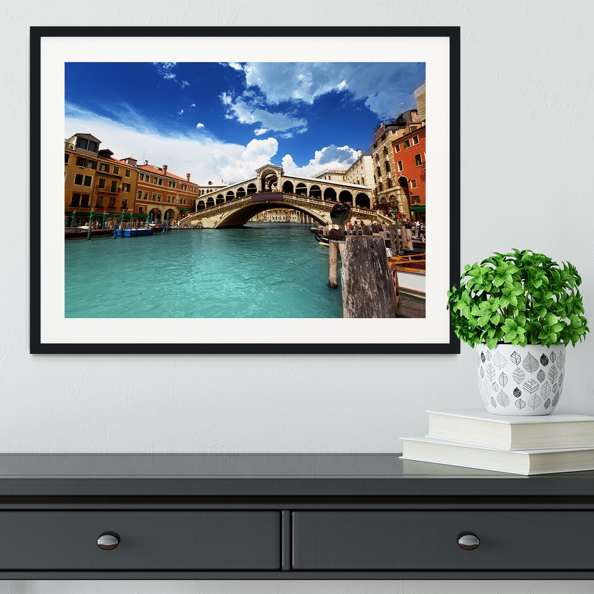 Rialto bridge in Venice Framed Print - Canvas Art Rocks - 1