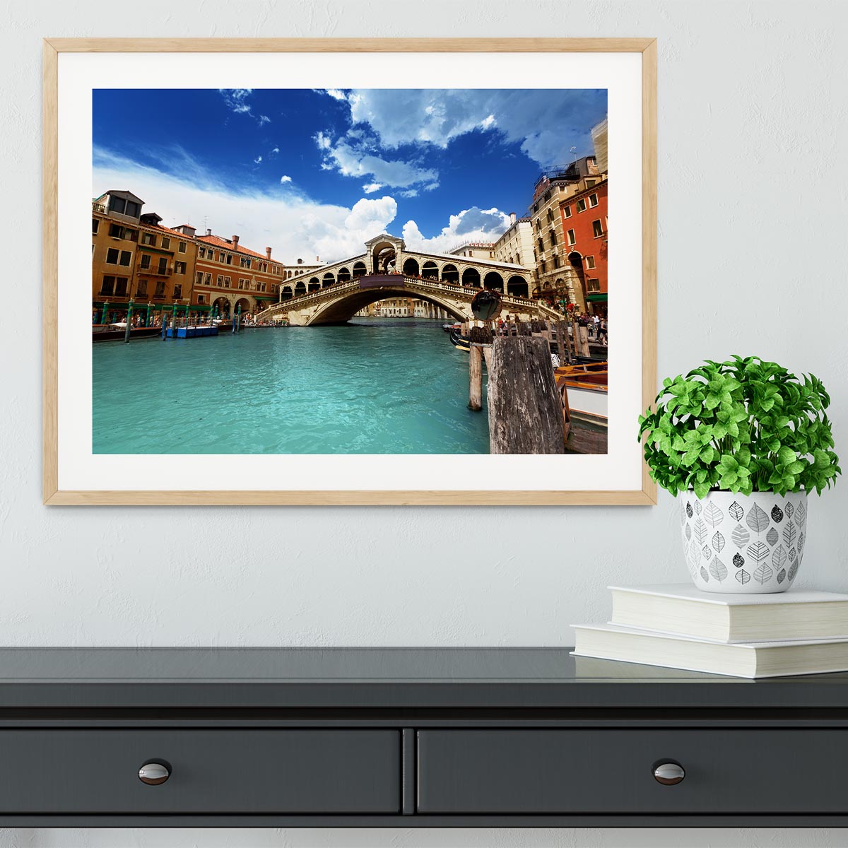 Rialto bridge in Venice Framed Print - Canvas Art Rocks - 3