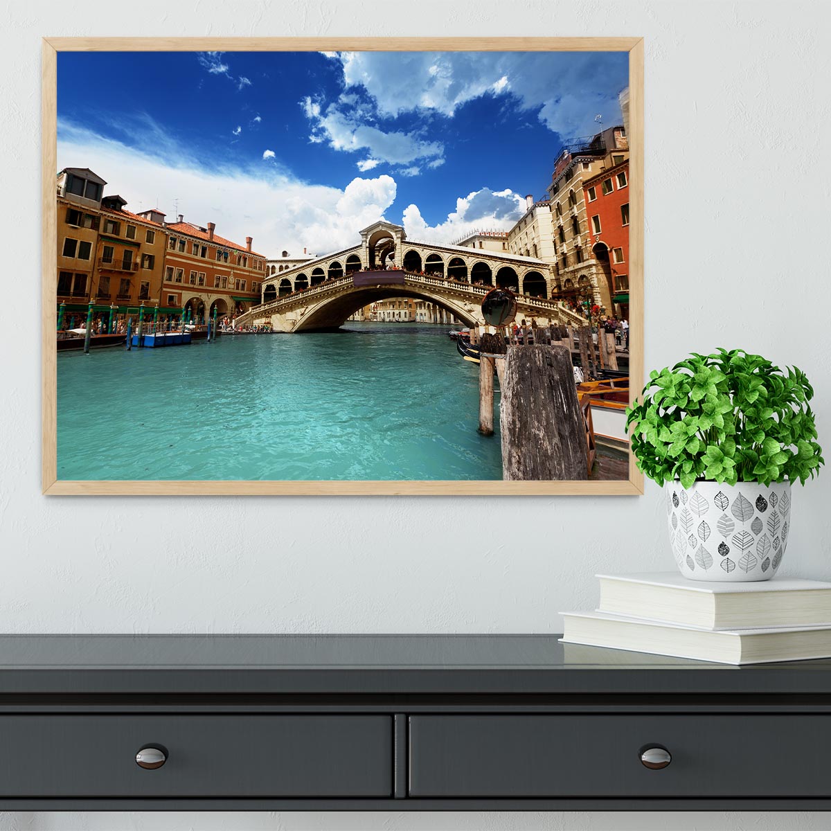Rialto bridge in Venice Framed Print - Canvas Art Rocks - 4