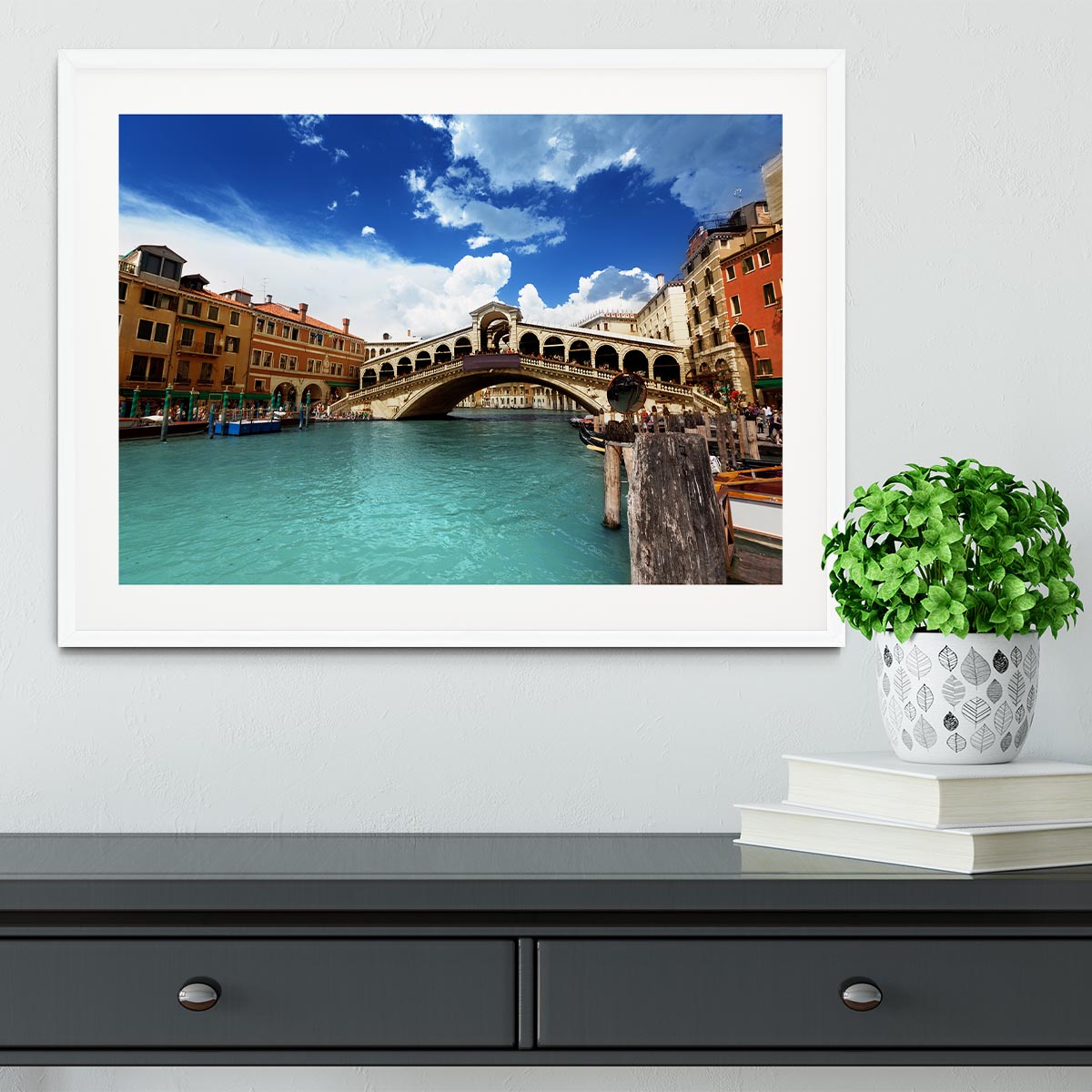Rialto bridge in Venice Framed Print - Canvas Art Rocks - 5