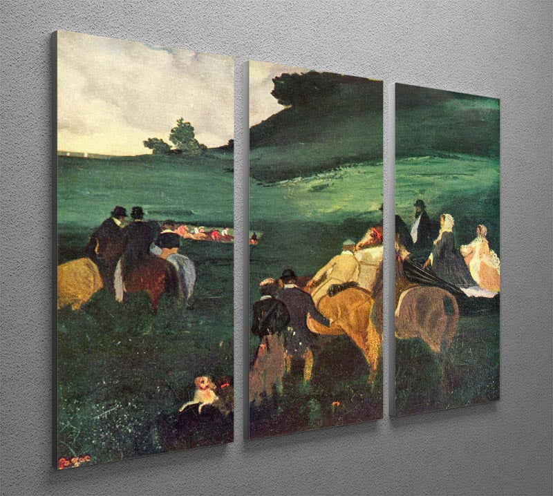 Riders in the landscape by Degas 3 Split Panel Canvas Print - Canvas Art Rocks - 2