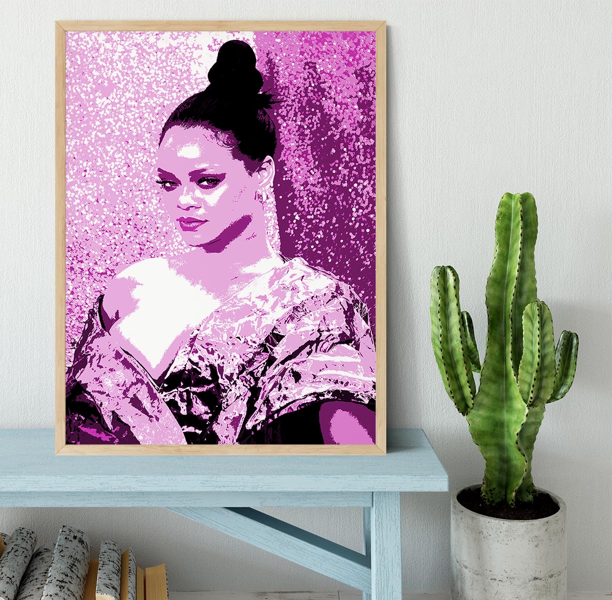 Rihanna Purple Pop Art Framed Print - Canvas Art Rocks - 4