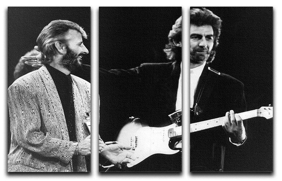 Ringo Starr and George Harrison in 1988 3 Split Panel Canvas Print - Canvas Art Rocks - 1