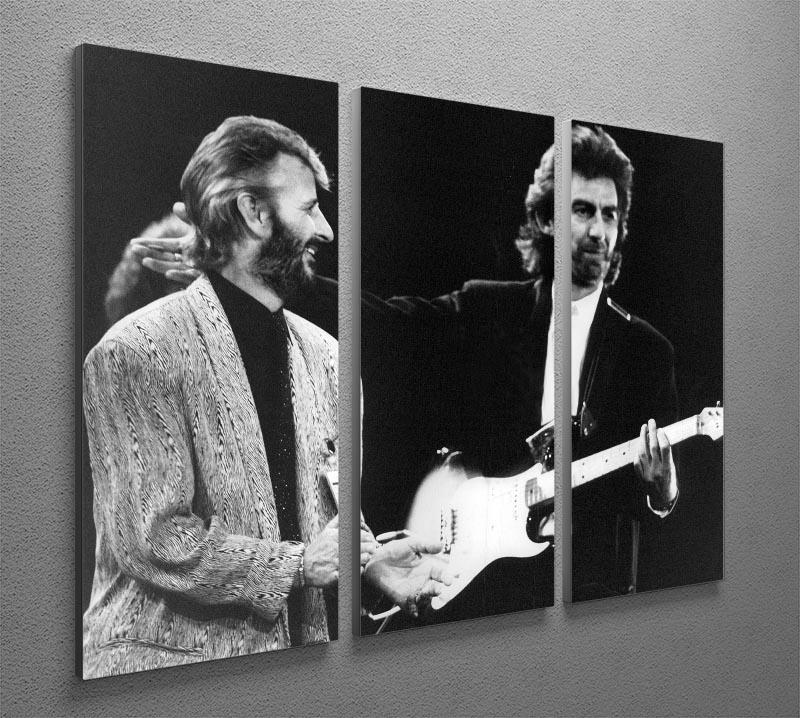 Ringo Starr and George Harrison in 1988 3 Split Panel Canvas Print - Canvas Art Rocks - 2