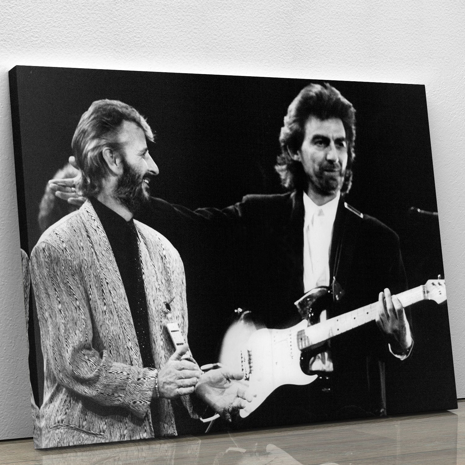 Ringo Starr and George Harrison in 1988 Canvas Print or Poster - Canvas Art Rocks - 1