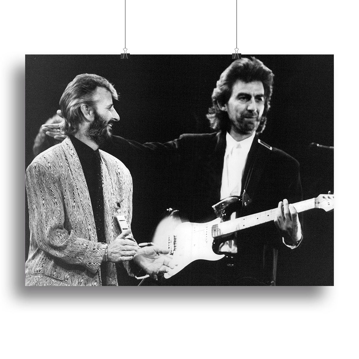 Ringo Starr and George Harrison in 1988 Canvas Print or Poster - Canvas Art Rocks - 2