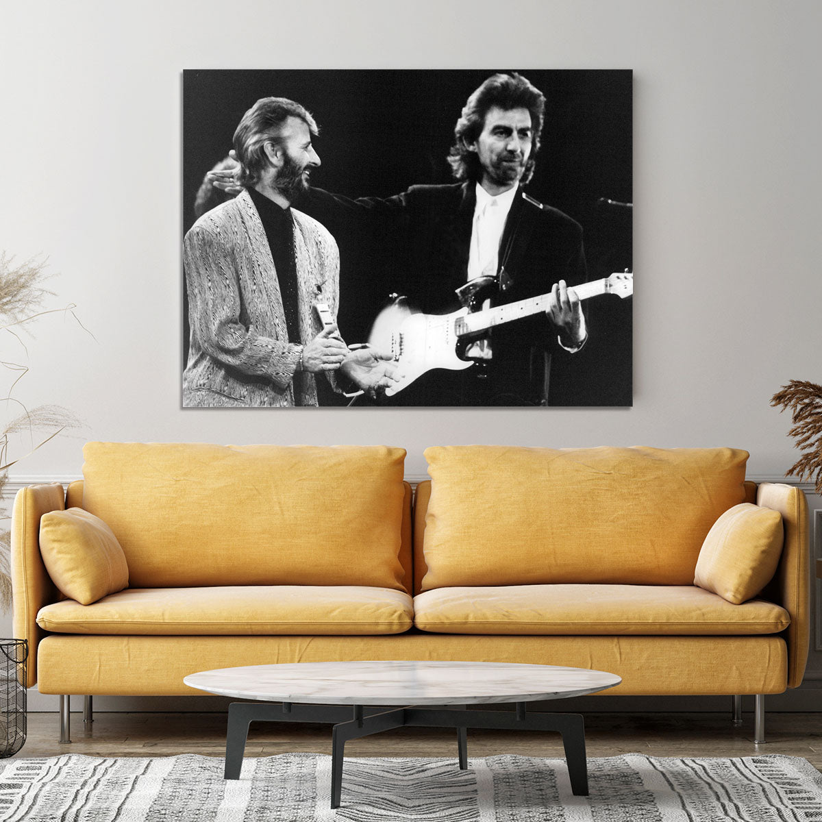 Ringo Starr and George Harrison in 1988 Canvas Print or Poster - Canvas Art Rocks - 4
