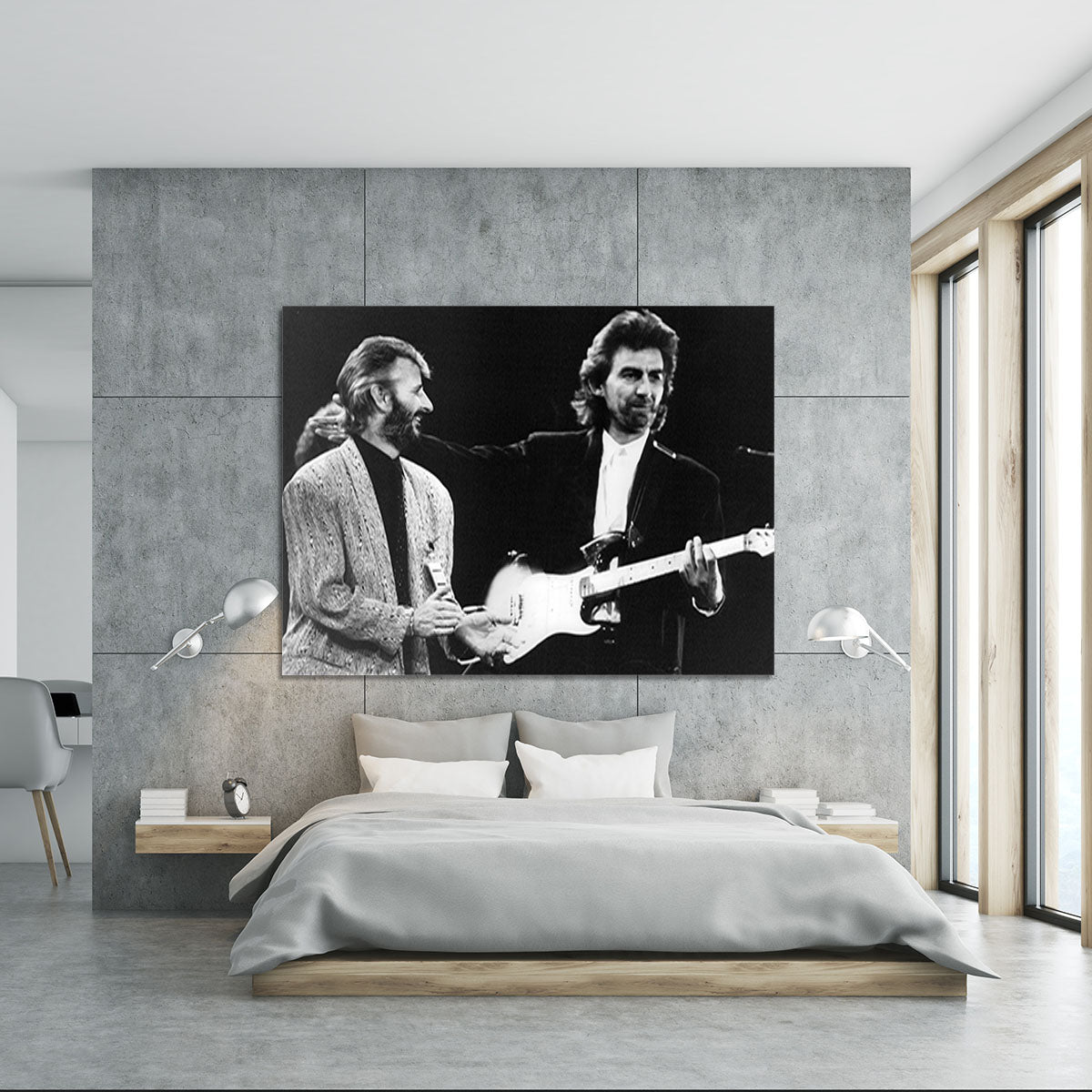 Ringo Starr and George Harrison in 1988 Canvas Print or Poster - Canvas Art Rocks - 5