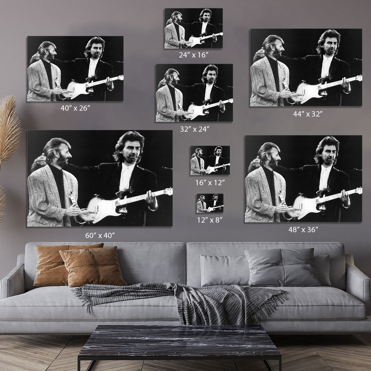 Ringo Starr and George Harrison in 1988 Canvas Print or Poster - Canvas Art Rocks - 7