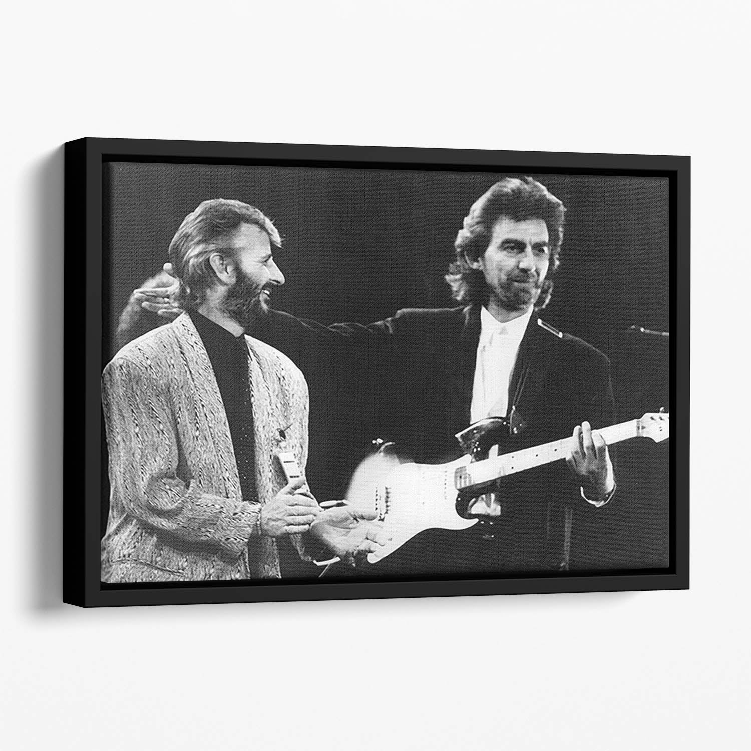 Ringo Starr and George Harrison in 1988 Floating Framed Canvas