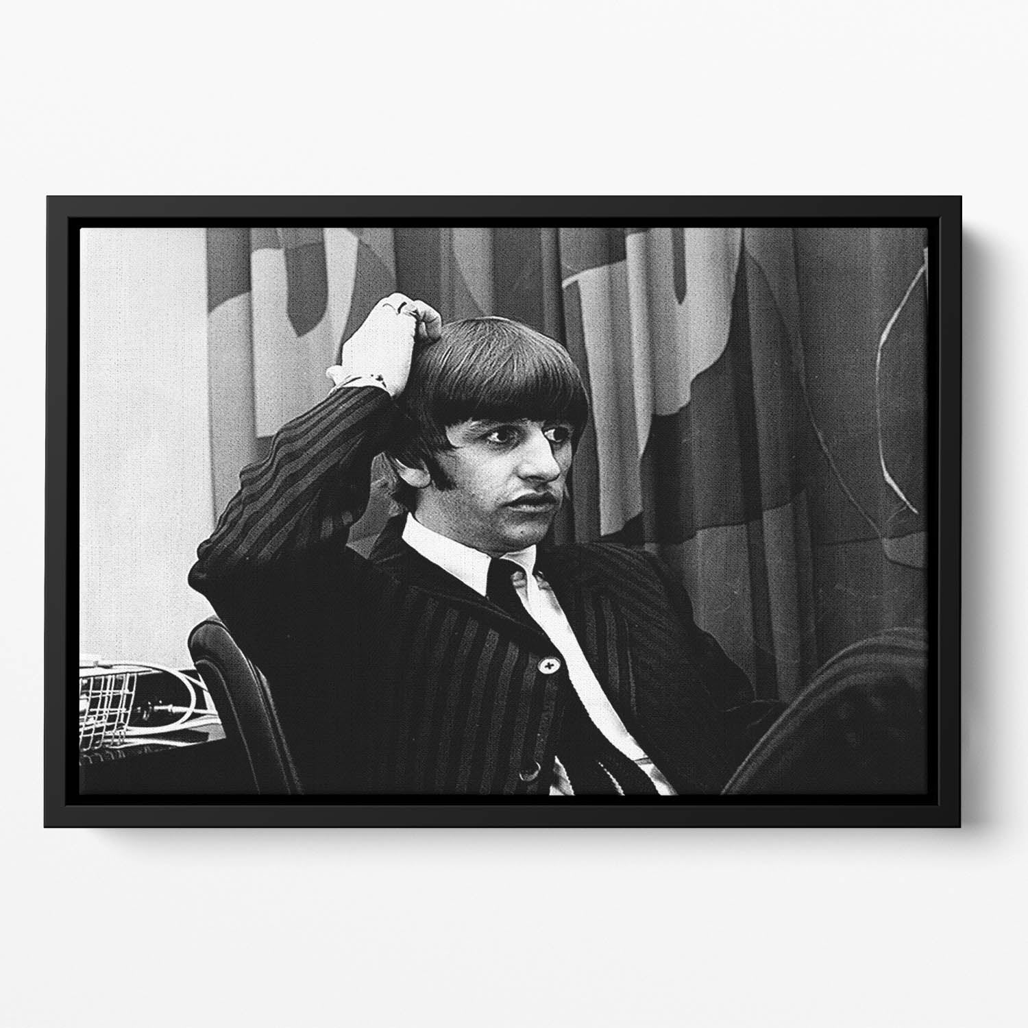 Ringo Starr at a press conference Floating Framed Canvas