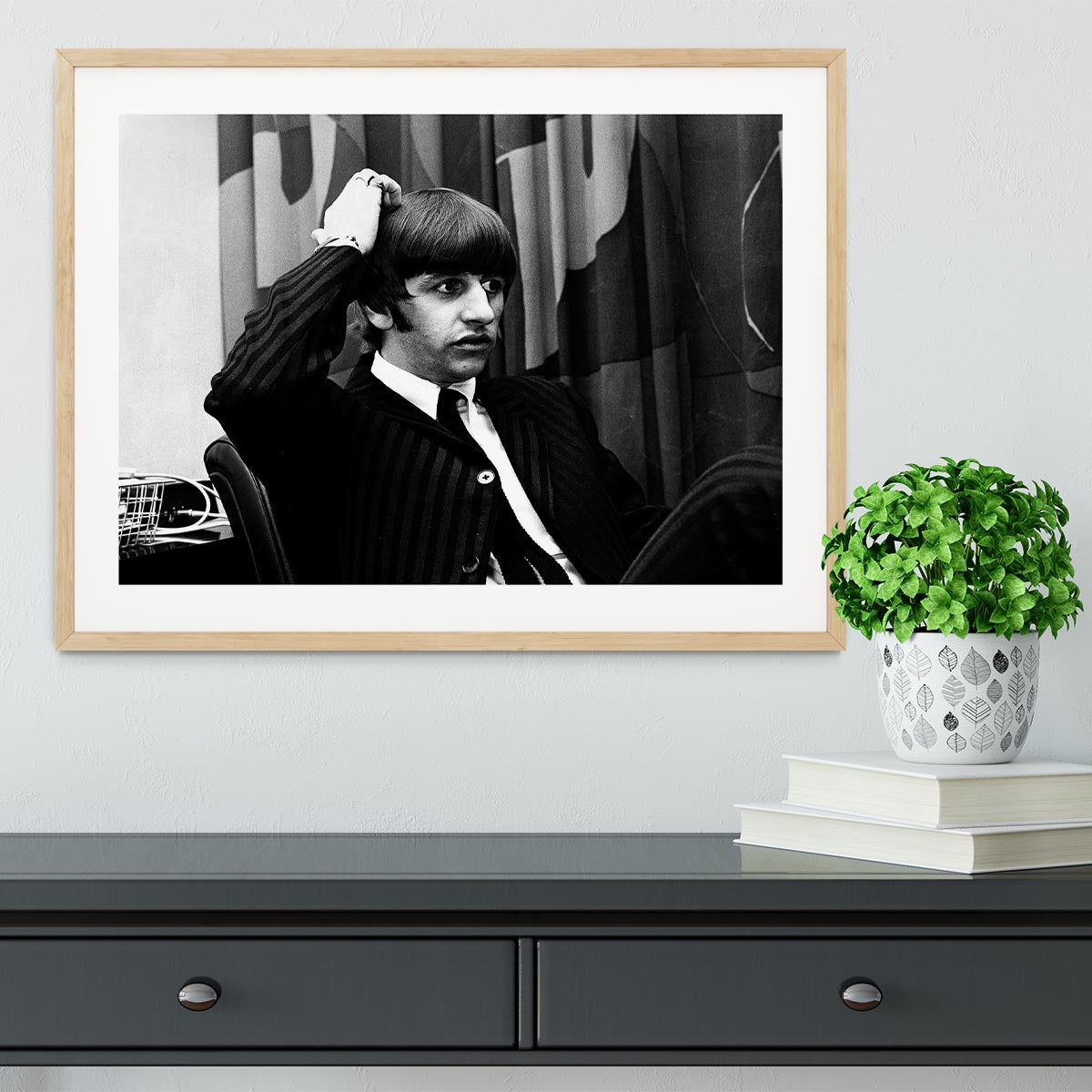 Ringo Starr at a press conference Framed Print - Canvas Art Rocks - 3