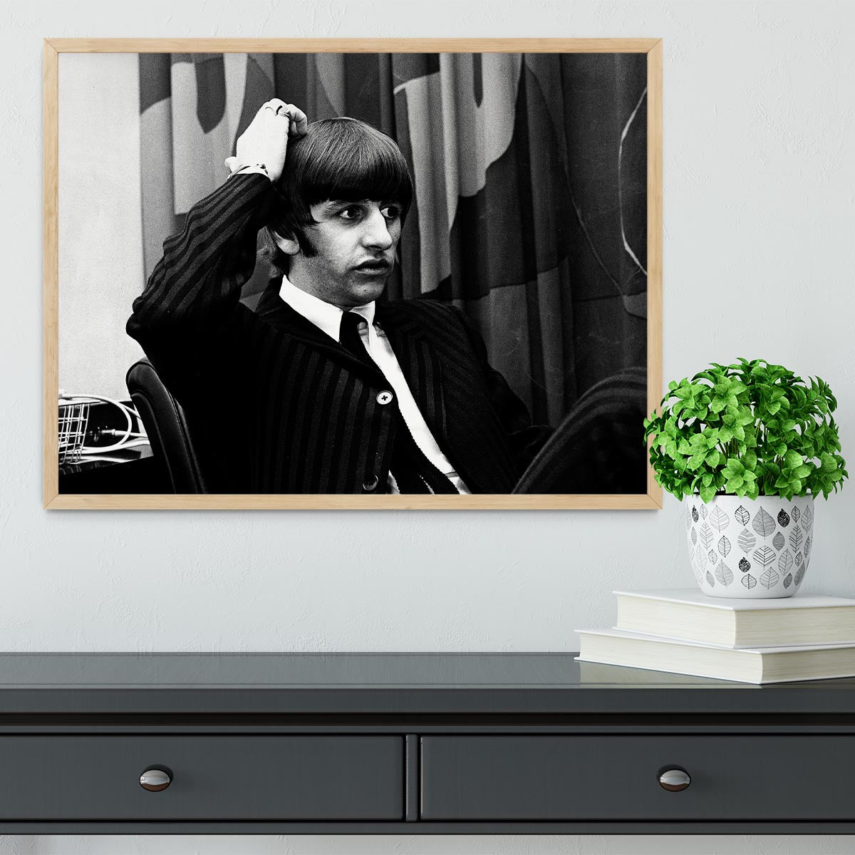 Ringo Starr at a press conference Framed Print - Canvas Art Rocks - 4