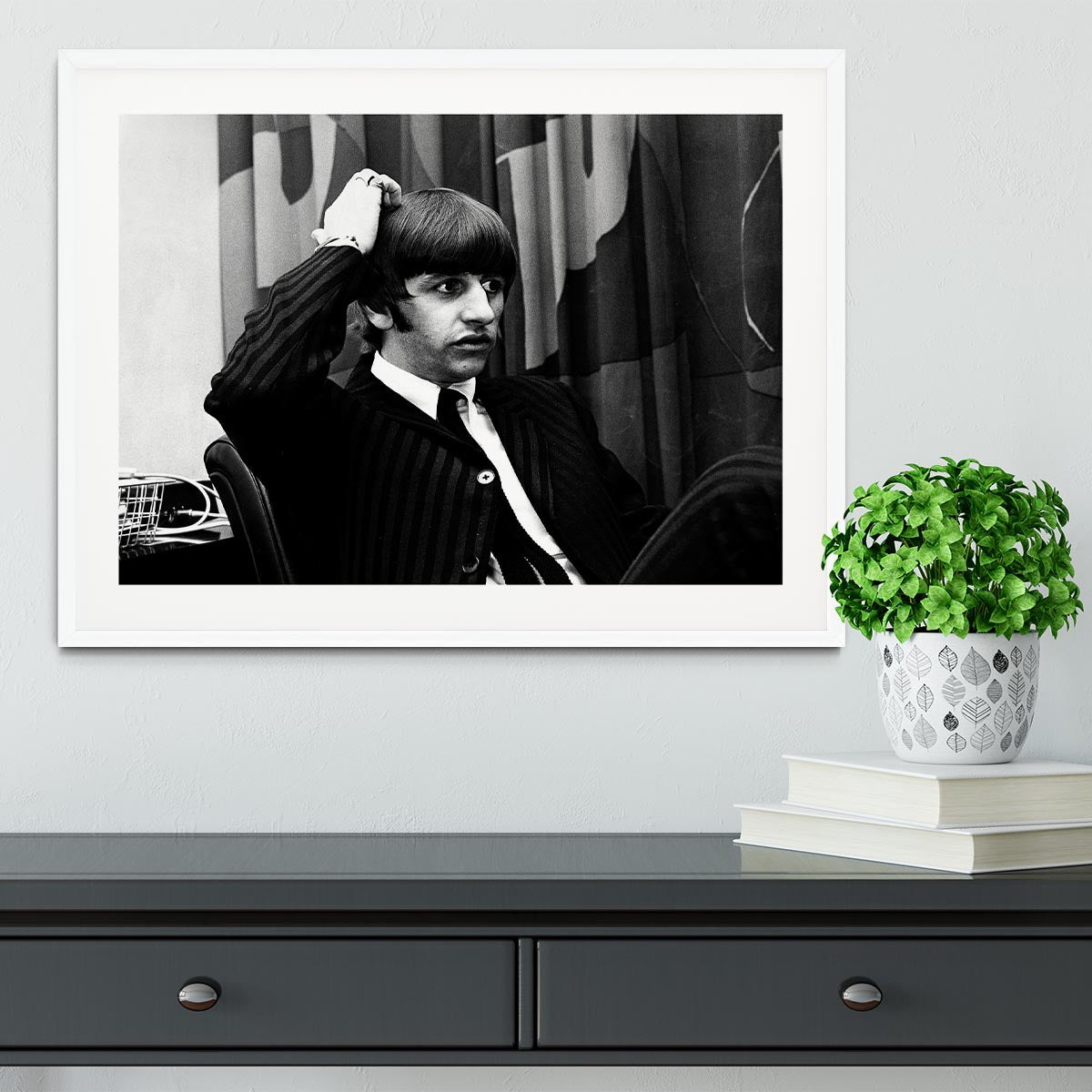 Ringo Starr at a press conference Framed Print - Canvas Art Rocks - 5
