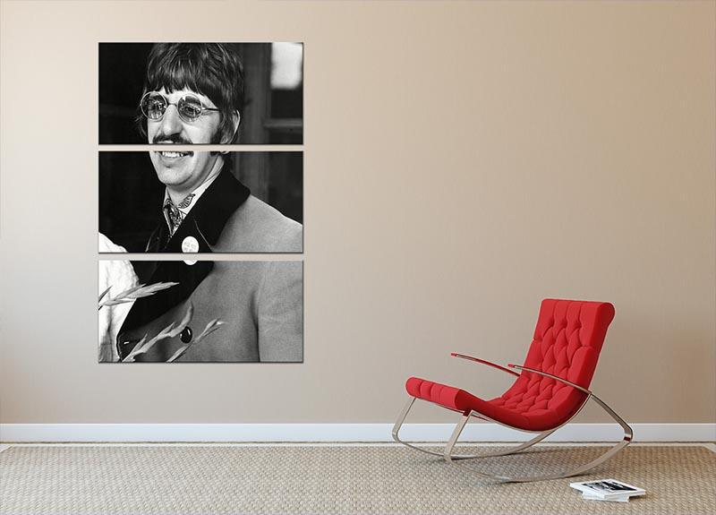 Ringo Starr of The Beatles in 1967 3 Split Panel Canvas Print - Canvas Art Rocks - 2