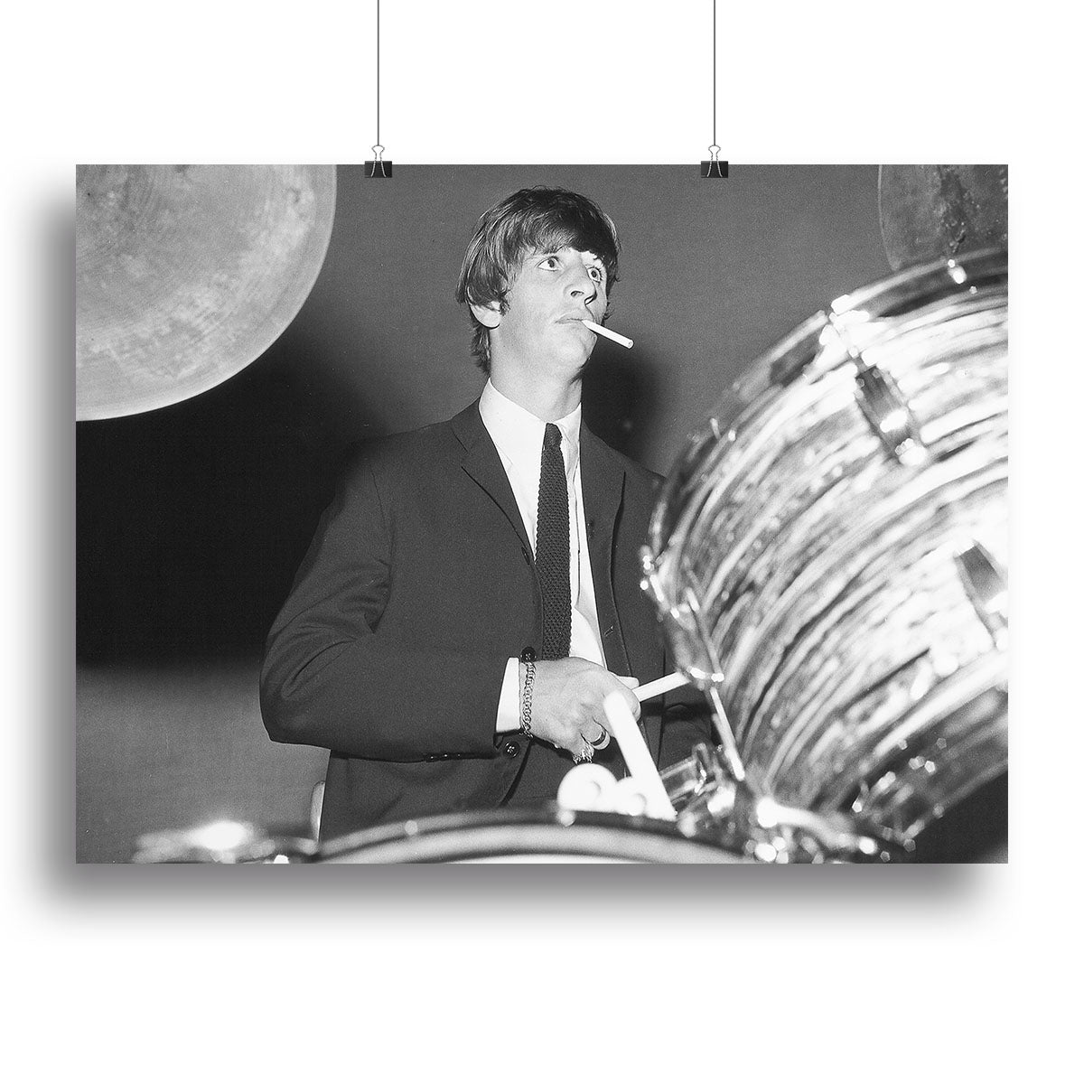 Ringo Starr playing the drums Canvas Print or Poster - Canvas Art Rocks - 2