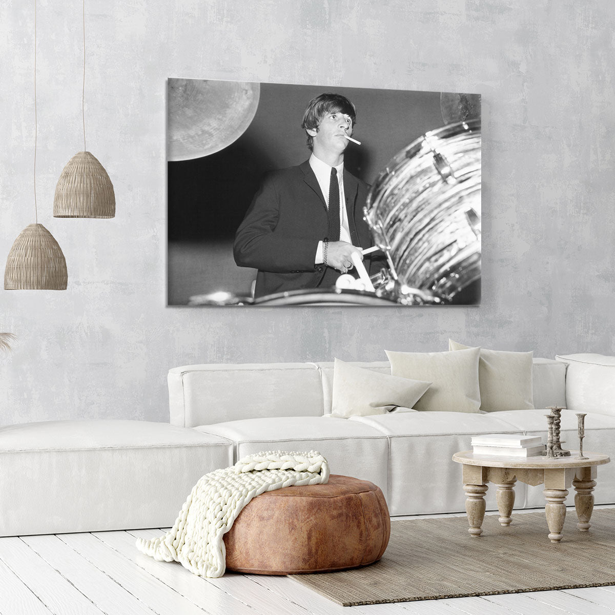 Ringo Starr playing the drums Canvas Print or Poster - Canvas Art Rocks - 6
