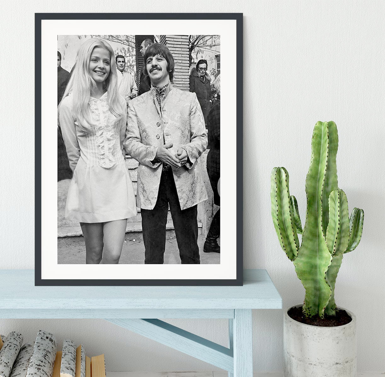 Ringo with actress Ewa Aulin Framed Print - Canvas Art Rocks - 1