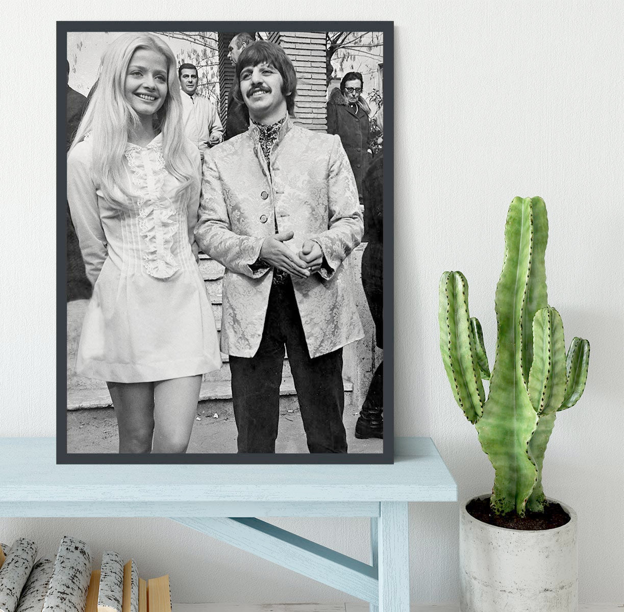 Ringo with actress Ewa Aulin Framed Print - Canvas Art Rocks - 2