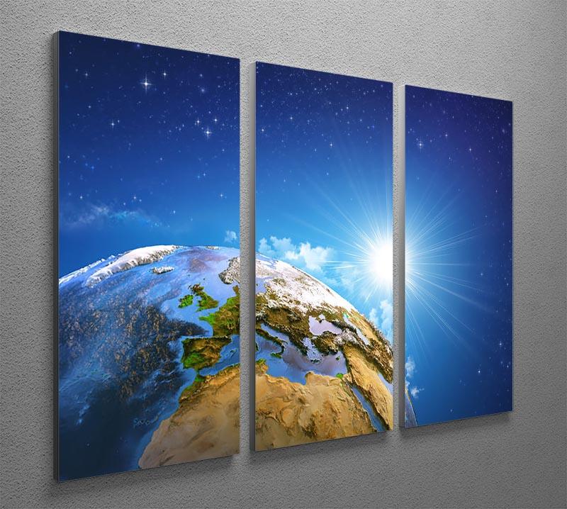 Rising sun over the Earth and its landforms 3 Split Panel Canvas Print - Canvas Art Rocks - 2
