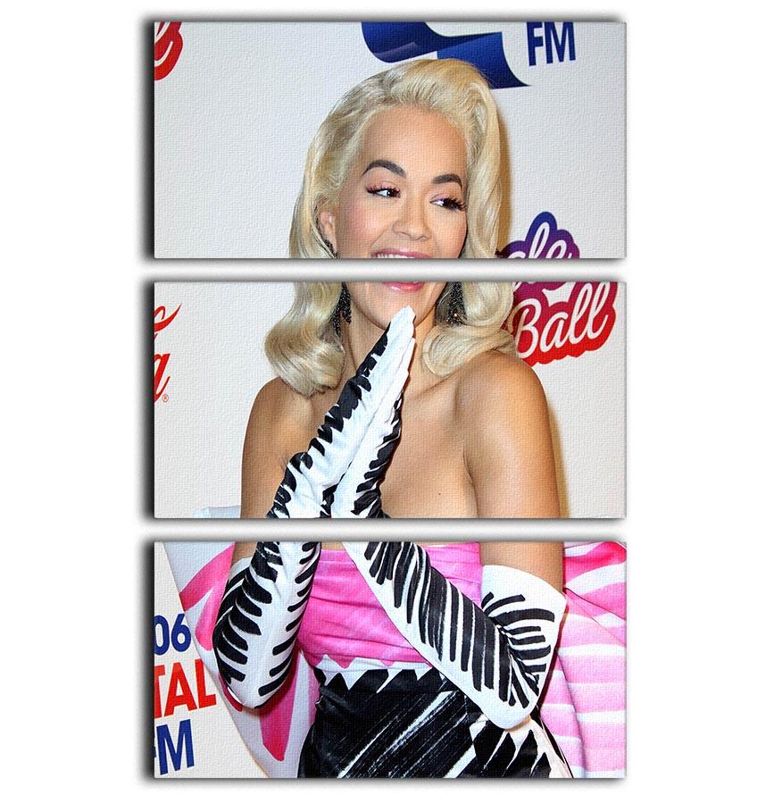 Rita Ora wearing gloves 3 Split Panel Canvas Print - Canvas Art Rocks - 1