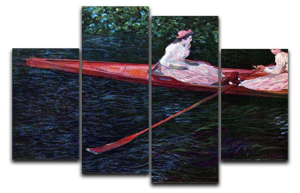 River Epte by Monet 4 Split Panel Canvas  - Canvas Art Rocks - 1