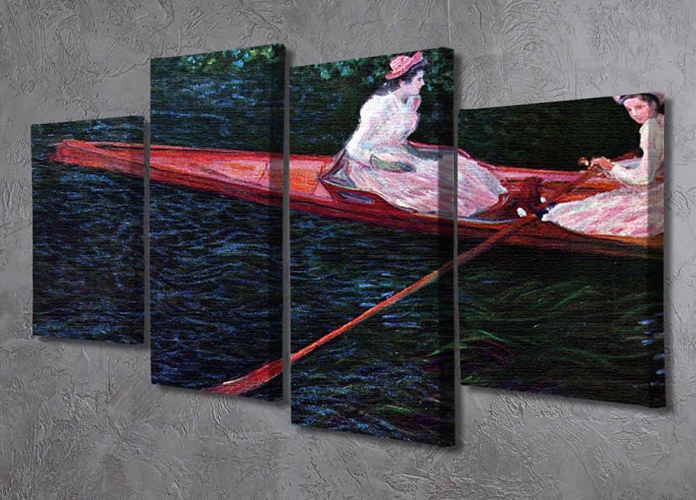 River Epte by Monet 4 Split Panel Canvas - Canvas Art Rocks - 2