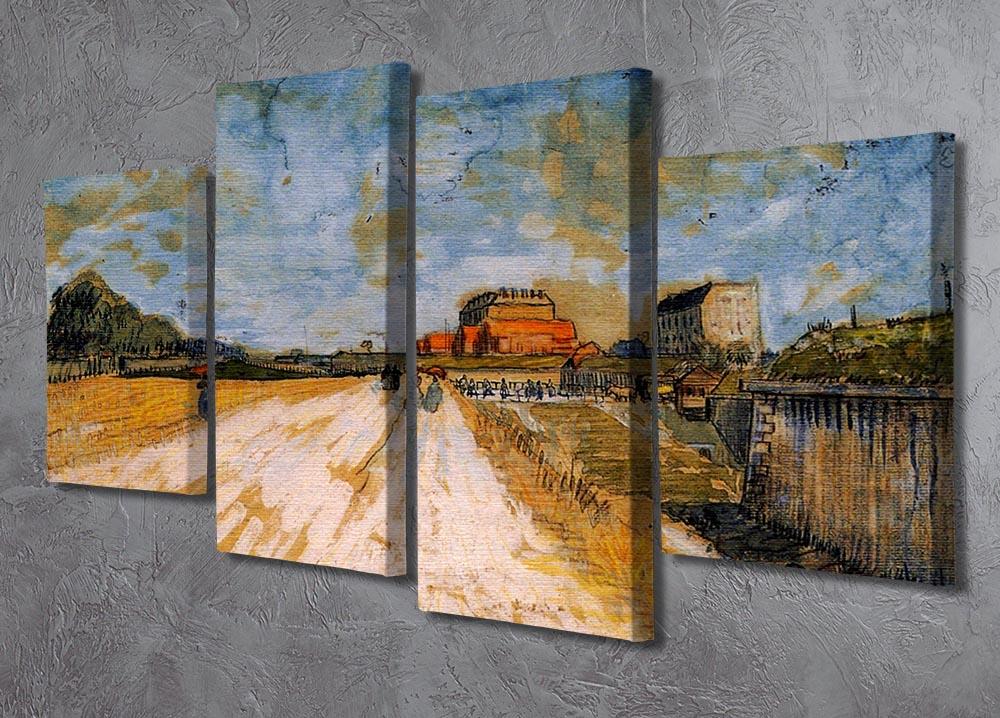 Road Running Beside the Paris Ramparts by Van Gogh 4 Split Panel Canvas - Canvas Art Rocks - 2