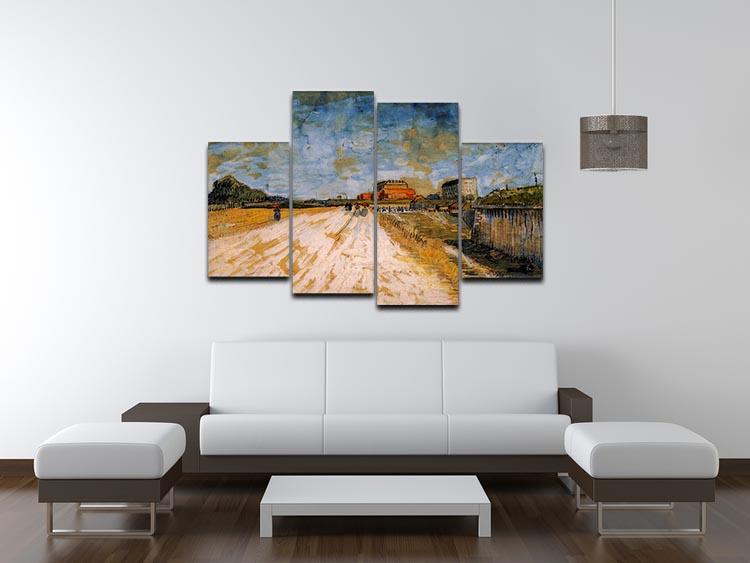Road Running Beside the Paris Ramparts by Van Gogh 4 Split Panel Canvas - Canvas Art Rocks - 3